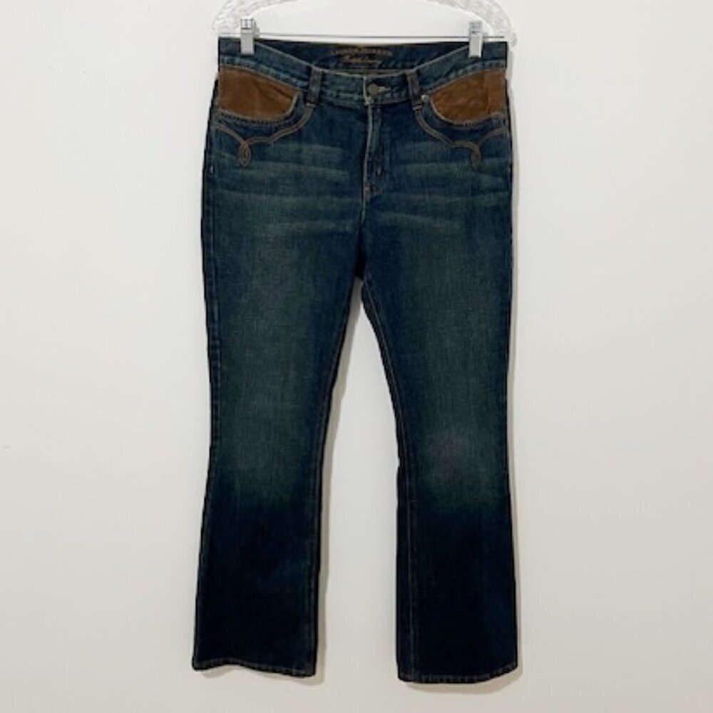 Ralph Lauren Women's Boot Cut Jeans - Dark Blue and Brown